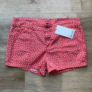 Splendid Coral Polka Dot Cotton Shorts | NWT | Size 6 Y2K